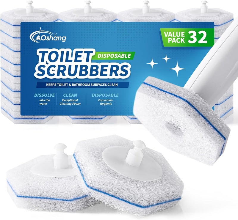 oshang Compatible with Clorox Toilet Wand – Disposable Toilet Brush Head Refills (32 Count), Wand Not Included - Image 1